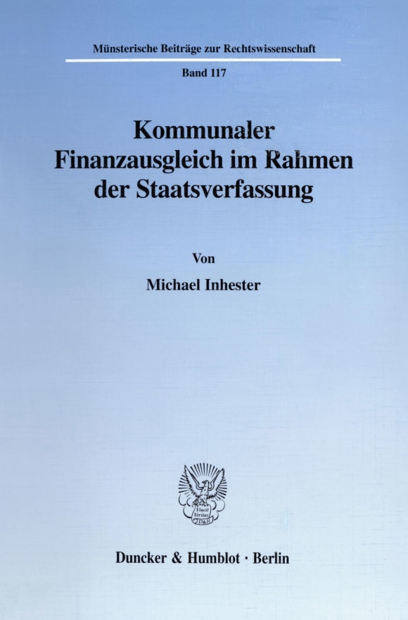 Cover Kommunaler Finanzausgleich im Rahmen der Staatsverfassung