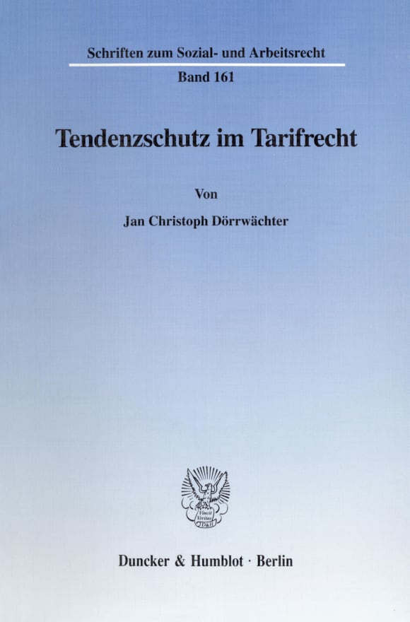 Cover Tendenzschutz im Tarifrecht