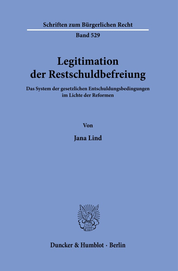 Cover Legitimation der Restschuldbefreiung