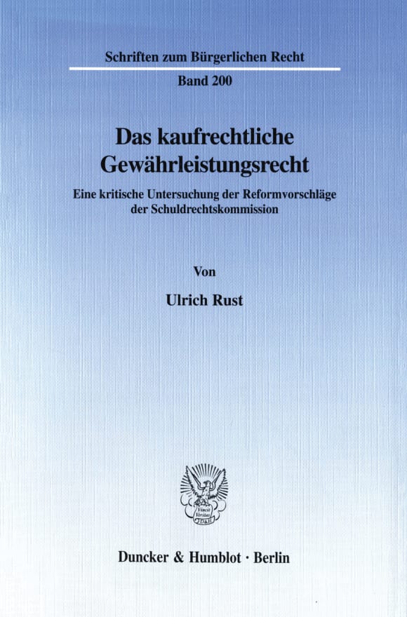 Cover Das kaufrechtliche Gewährleistungsrecht