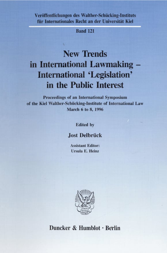 Cover New Trends in International Lawmaking - International 'Legislation' in the Public Interest