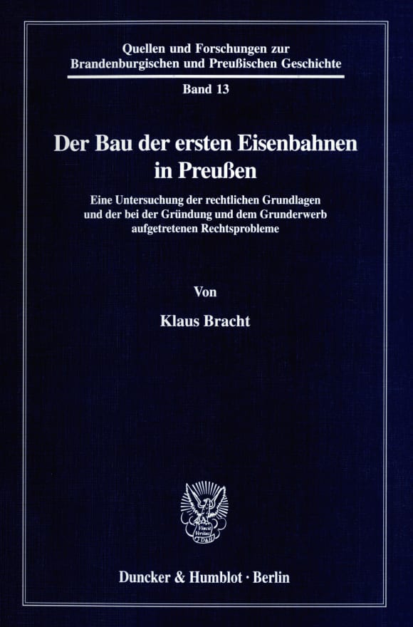 Cover Der Bau der ersten Eisenbahnen in Preußen