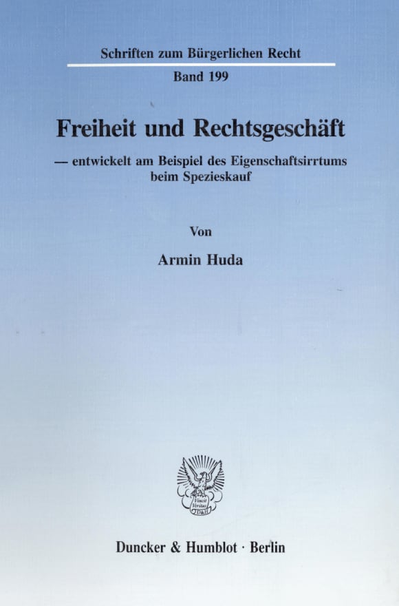 Cover Freiheit und Rechtsgeschäft