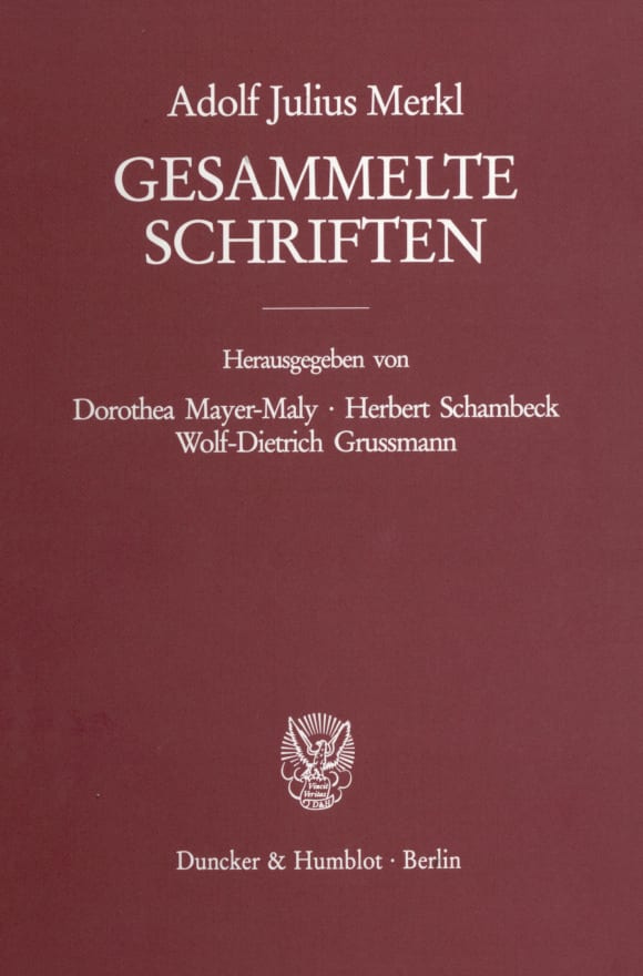 Cover Gesammelte Schriften