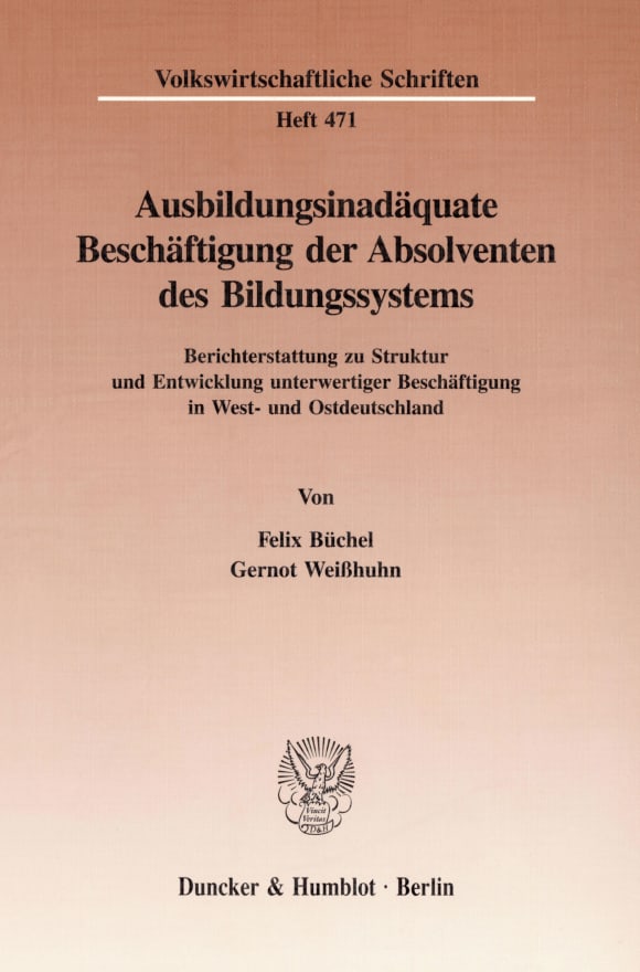 Cover Ausbildungsinadäquate Beschäftigung der Absolventen des Bildungssystems