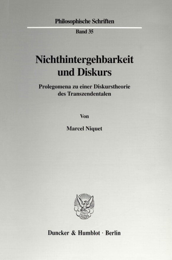 Cover Nichthintergehbarkeit und Diskurs