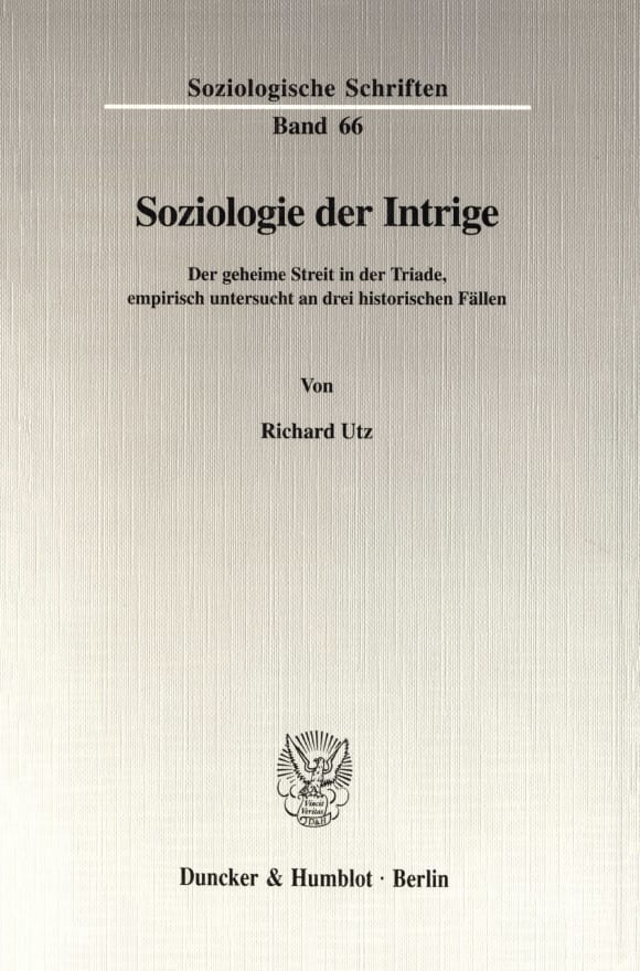 Cover Soziologie der Intrige