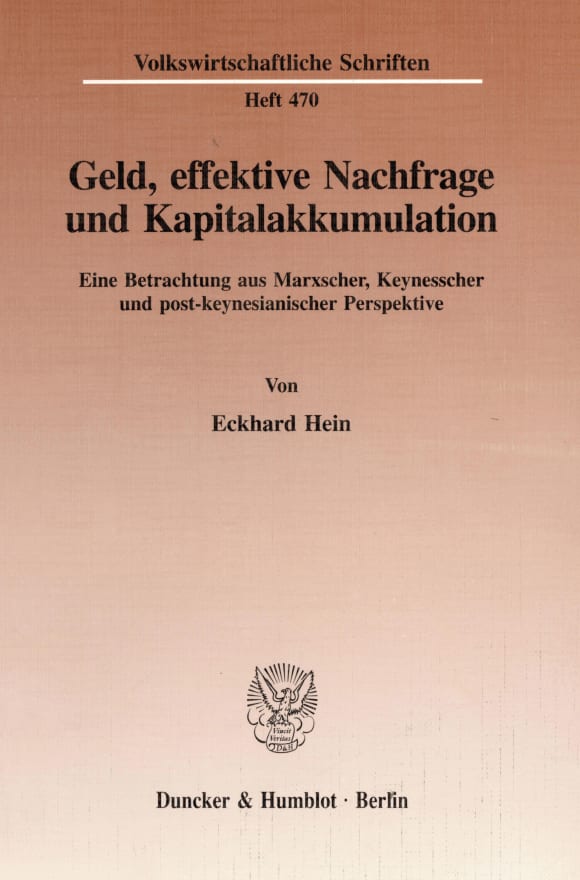 Cover Geld, effektive Nachfrage und Kapitalakkumulation