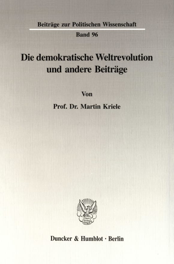 Cover Die demokratische Weltrevolution und andere Beiträge