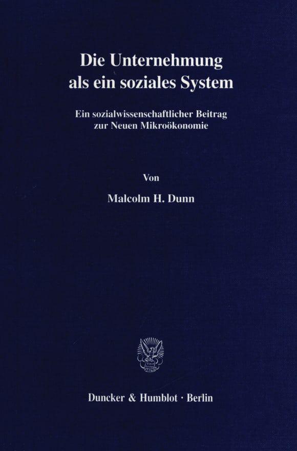 Cover Die Unternehmung als ein soziales System