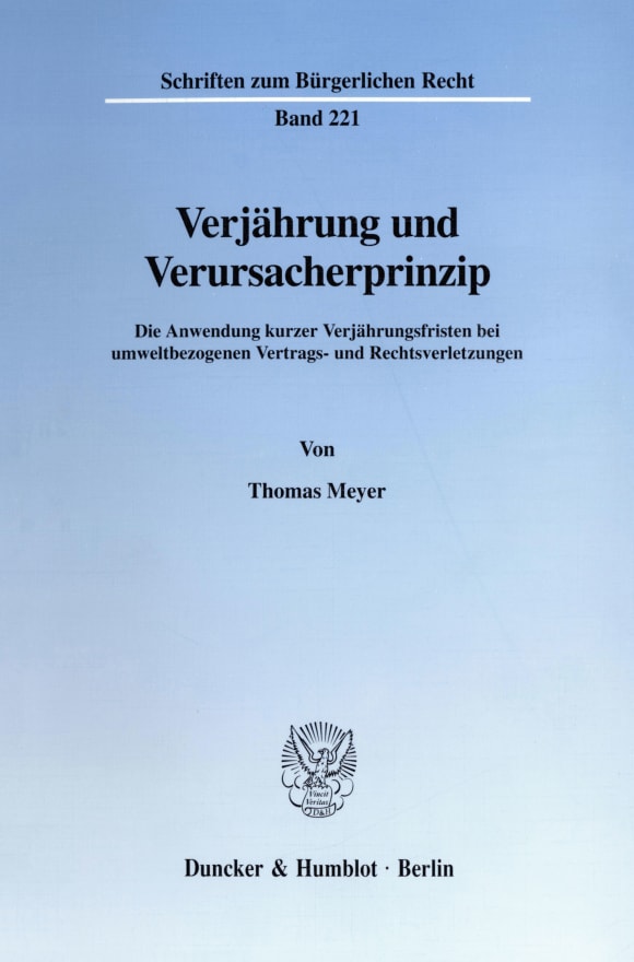 Cover Verjährung und Verursacherprinzip