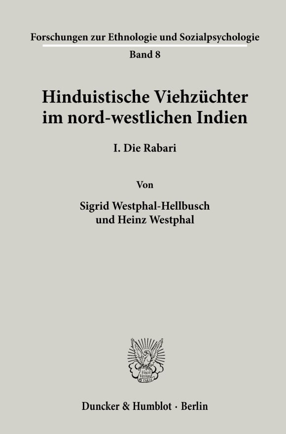 Cover Forschungsergebnisse zur Ethnologie und Sozialpsychologie (FES)