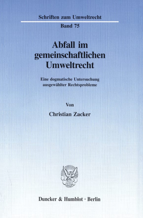 Cover Abfall im gemeinschaftlichen Umweltrecht