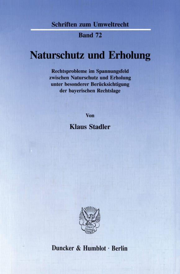 Cover Naturschutz und Erholung