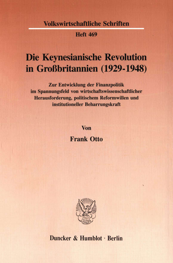 Cover Die Keynesianische Revolution in Großbritannien (1929-1948)