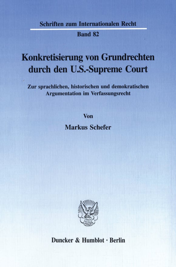 Cover Konkretisierung von Grundrechten durch den U.S.-Supreme Court