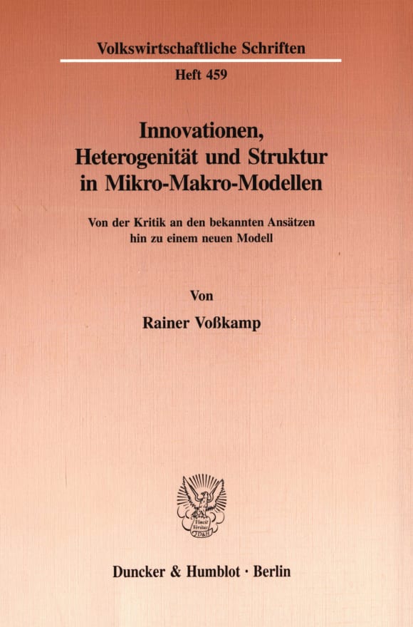 Cover Innovationen, Heterogenität und Struktur in Mikro-Makro-Modellen