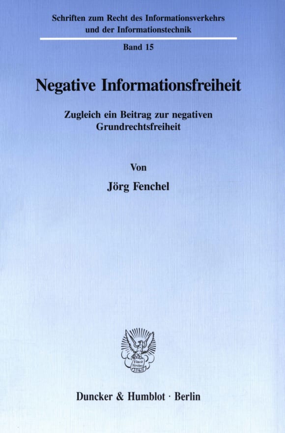 Cover Negative Informationsfreiheit