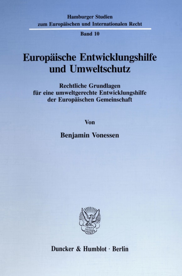 Cover Europäische Entwicklungshilfe und Umweltschutz