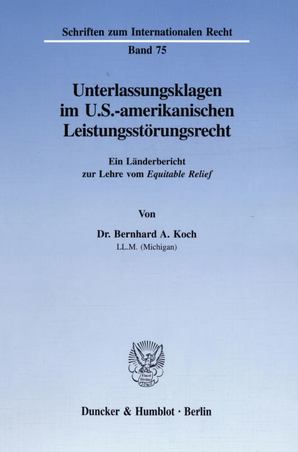 Cover Unterlassungsklagen im U.S.-amerikanischen Leistungsstörungsrecht