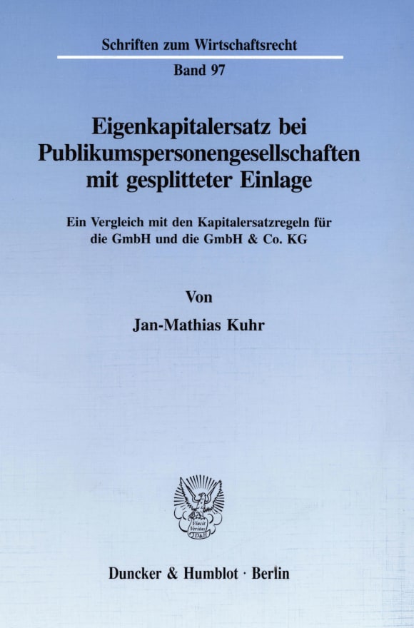 Cover Eigenkapitalersatz bei Publikumspersonengesellschaften mit gesplitteter Einlage