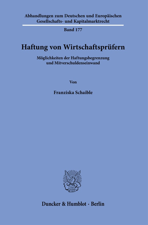 Cover Haftung von Wirtschaftsprüfern