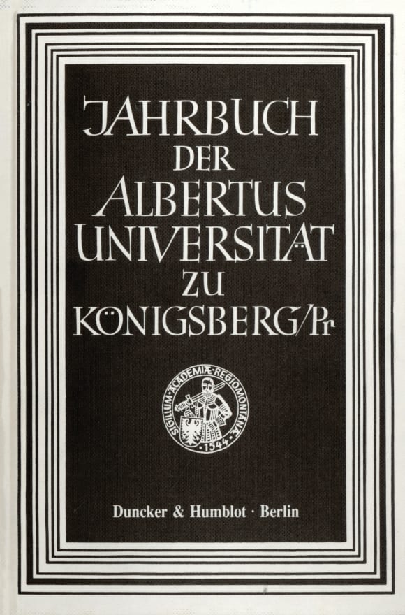 Cover Jahrbuch der Albertus-Universität zu Königsberg/Pr