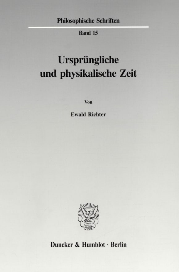 Cover Ursprüngliche und physikalische Zeit