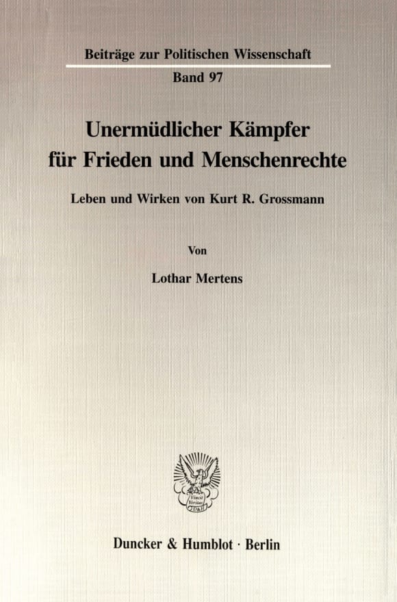 Cover Unermüdlicher Kämpfer für Frieden und Menschenrechte