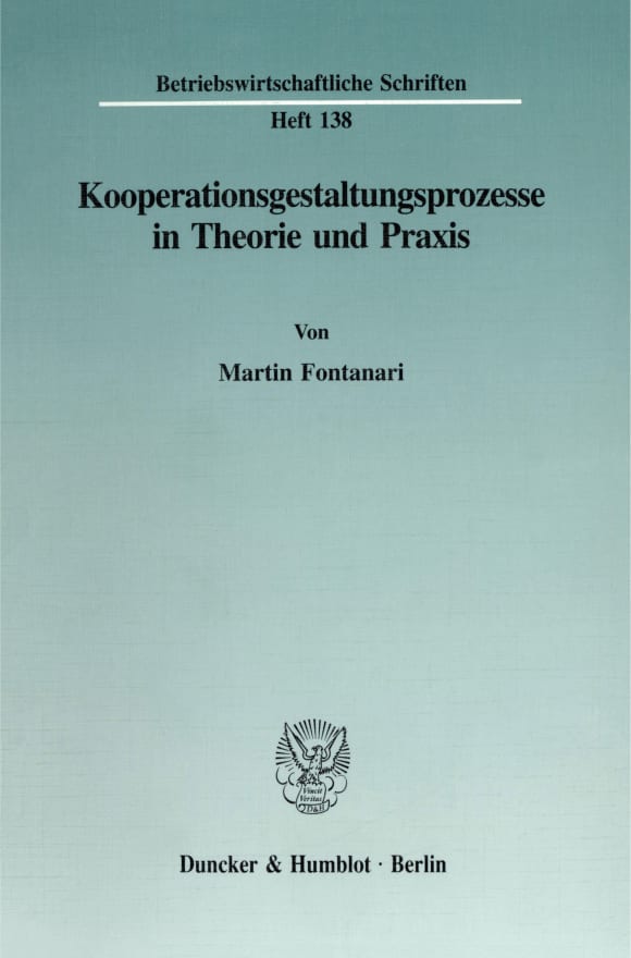 Cover Kooperationsgestaltungsprozesse in Theorie und Praxis