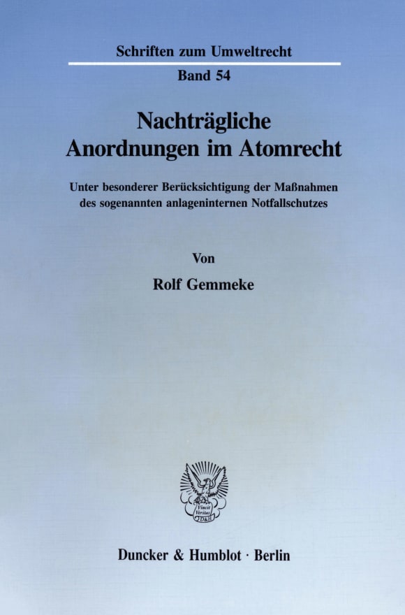 Cover Nachträgliche Anordnungen im Atomrecht