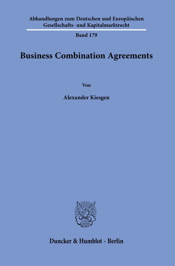 Cover Business Combination Agreements