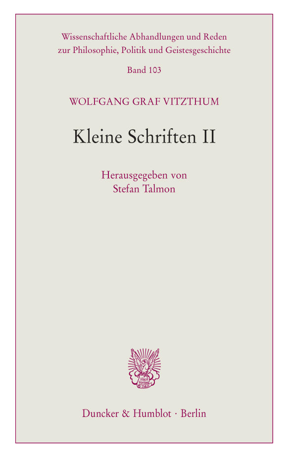 Cover Kleine Schriften II