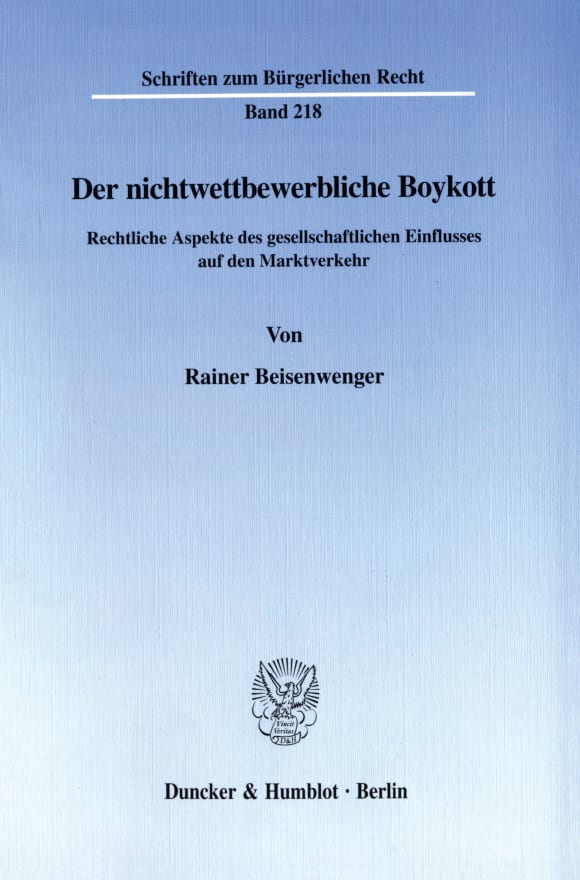 Cover Der nichtwettbewerbliche Boykott