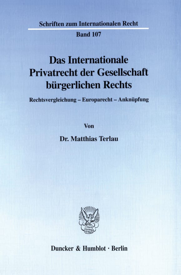 Cover Das Internationale Privatrecht der Gesellschaft bürgerlichen Rechts