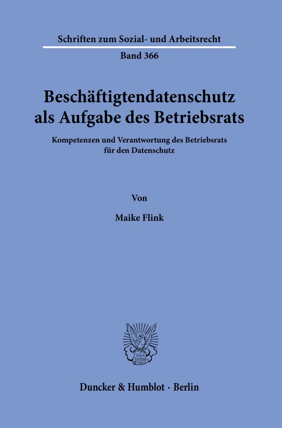 Cover Beschäftigtendatenschutz als Aufgabe des Betriebsrats