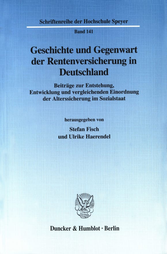 Cover Geschichte und Gegenwart der Rentenversicherung in Deutschland