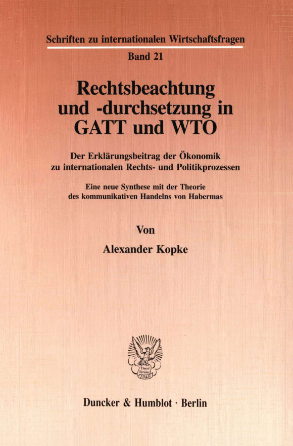 Cover Rechtsbeachtung und -durchsetzung in GATT und WTO