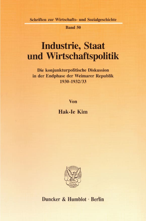 Cover Industrie, Staat und Wirtschaftspolitik