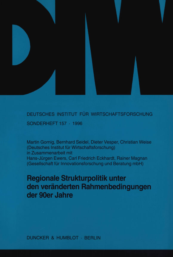 Cover Regionale Strukturpolitik unter den veränderten Rahmenbedingungen der 90er Jahre