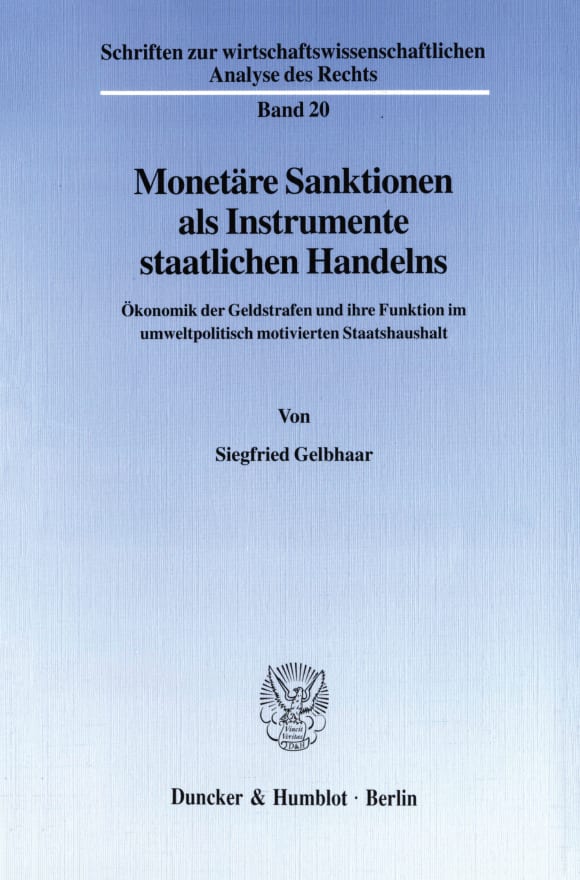 Cover Monetäre Sanktionen als Instrumente staatlichen Handelns