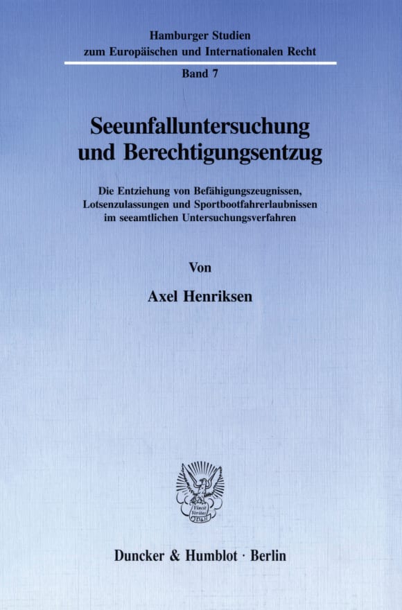 Cover Seeunfalluntersuchung und Berechtigungsentzug