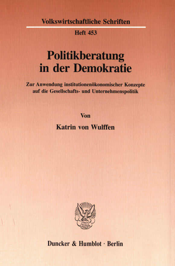 Cover Politikberatung in der Demokratie