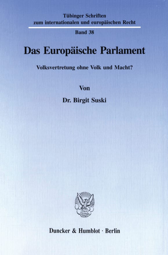 Cover Das Europäische Parlament