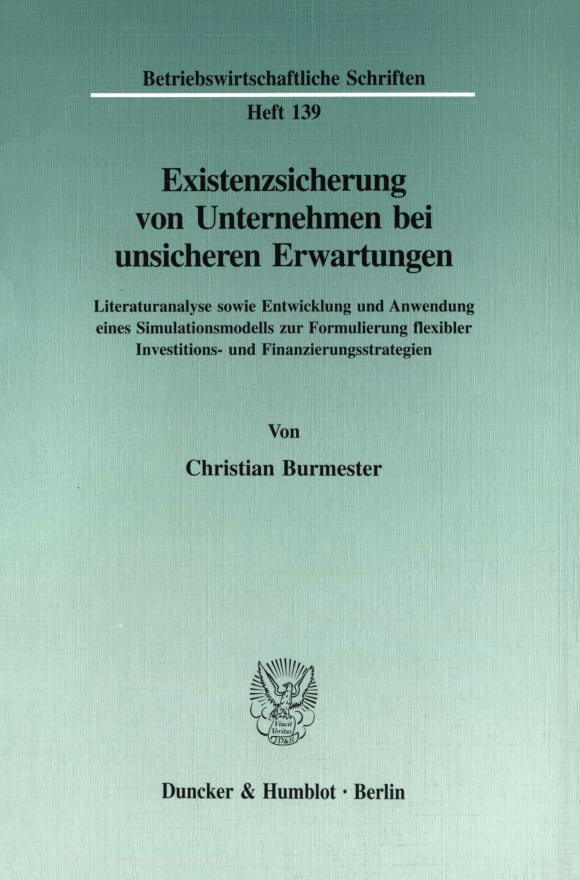 Cover Existenzsicherung von Unternehmen bei unsicheren Erwartungen