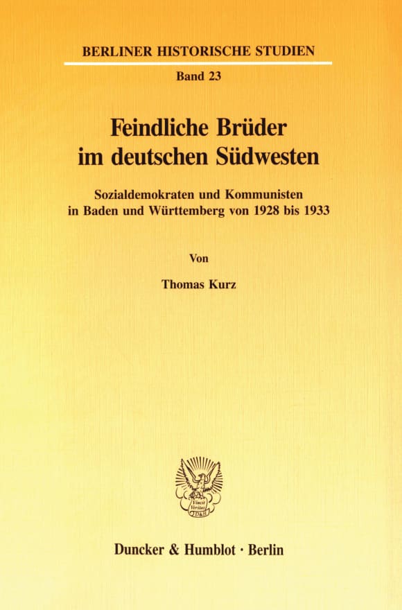 Cover Feindliche Brüder im deutschen Südwesten