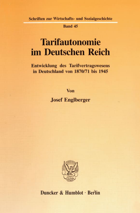 Cover Tarifautonomie im Deutschen Reich