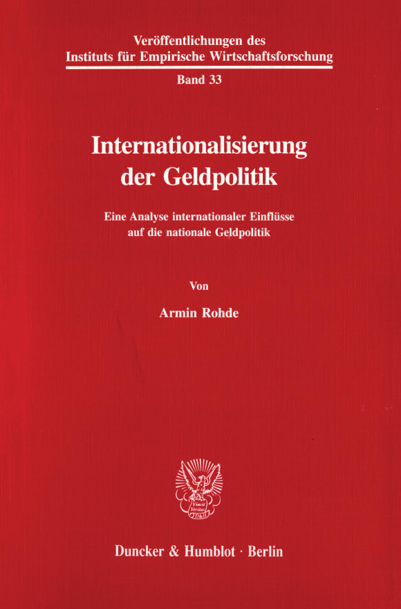 Cover Internationalisierung der Geldpolitik