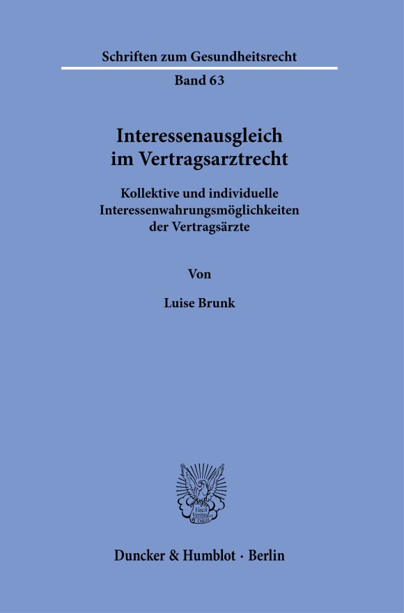 Cover Interessenausgleich im Vertragsarztrecht