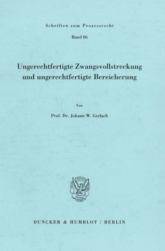 Cover Ungerechtfertigte Zwangsvollstreckung und ungerechtfertigte Bereicherung